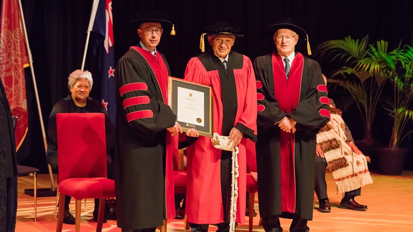 King Tuheitia receiving an Honorary Doctorate in 2016
