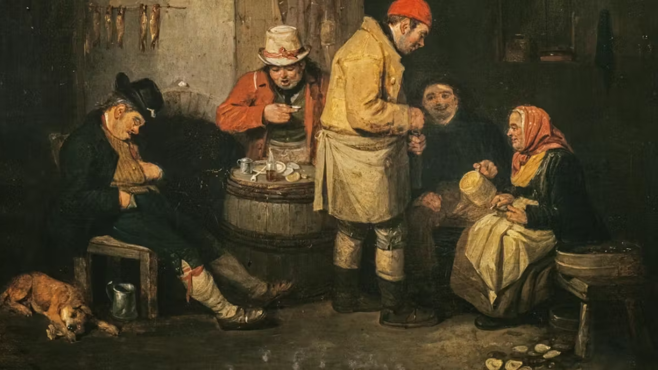 An Oyster cellar in Leith. John Burnet, 1819; National Galleries of Scotland, Photo  Antonia Reeve
