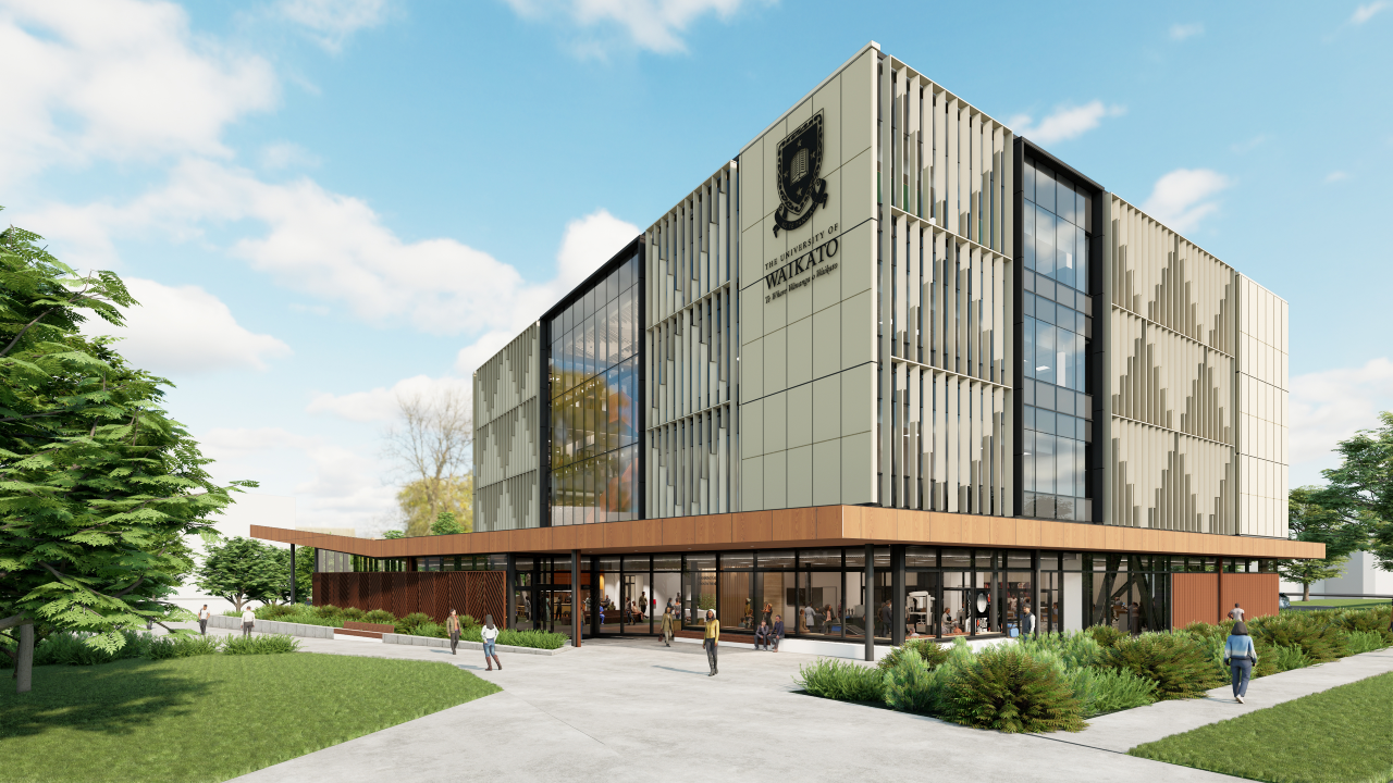 An artist’s impression of the new Division of Health Precinct, which will be home to the New Zealand Graduate School of Medicine at the Hamilton campus