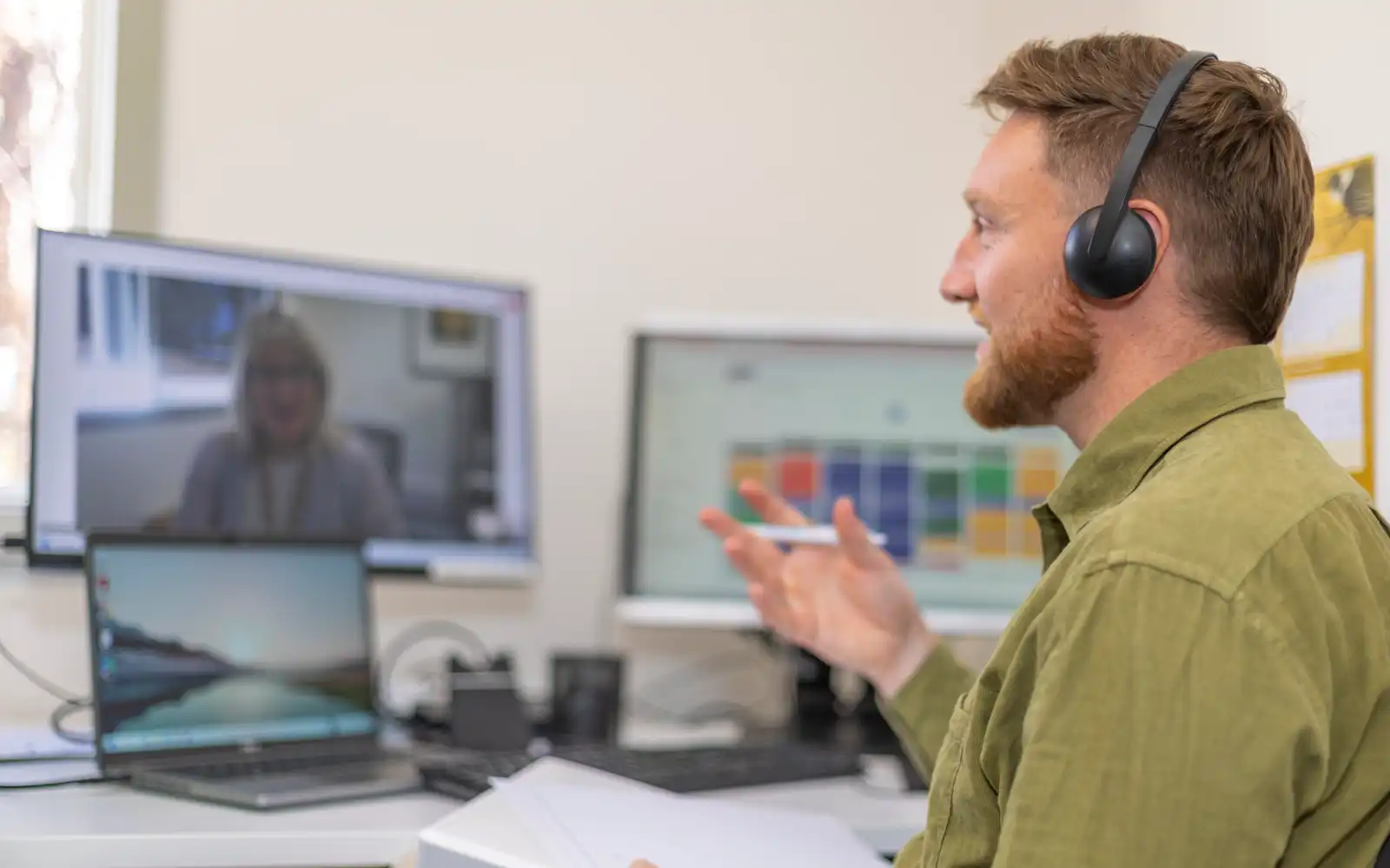 staff speaking on virtual call