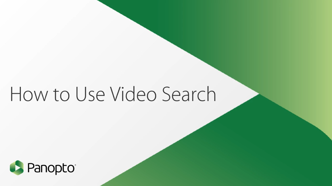 panopto how to use video search